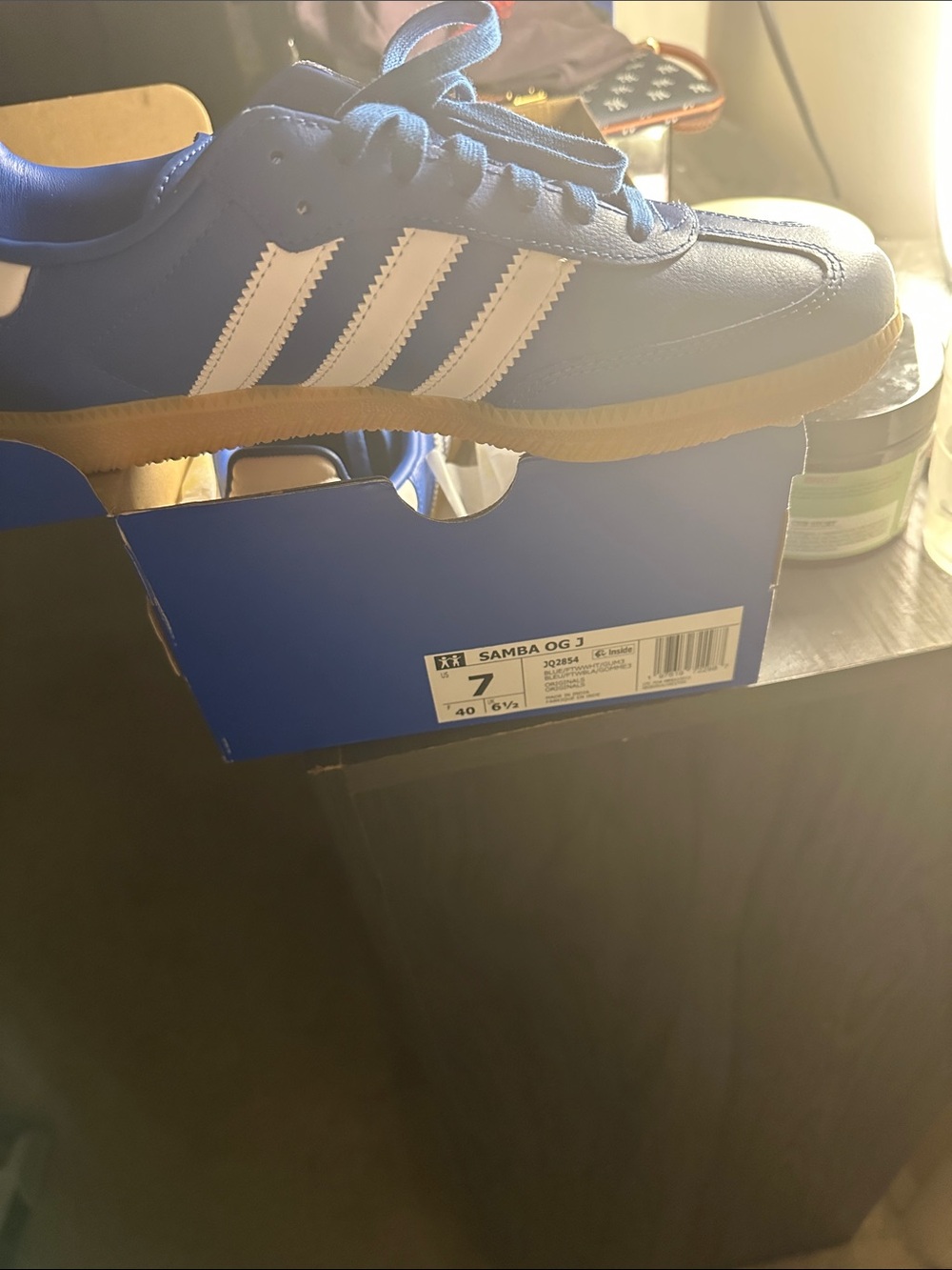 adidas Samba OG Men's Royal Blue Leather Sneakers with White Stripes